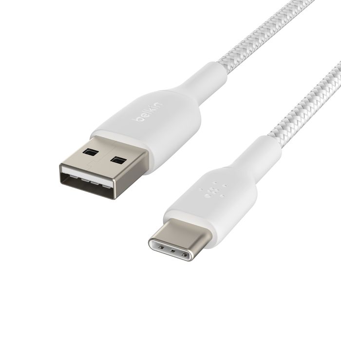 Belkin Braided USB-C to USB-A Cable 0,15m White