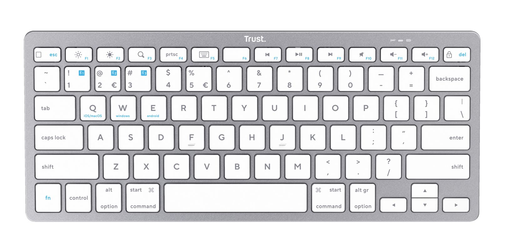 Trust Basics Bluetooth Keyboard Silver US