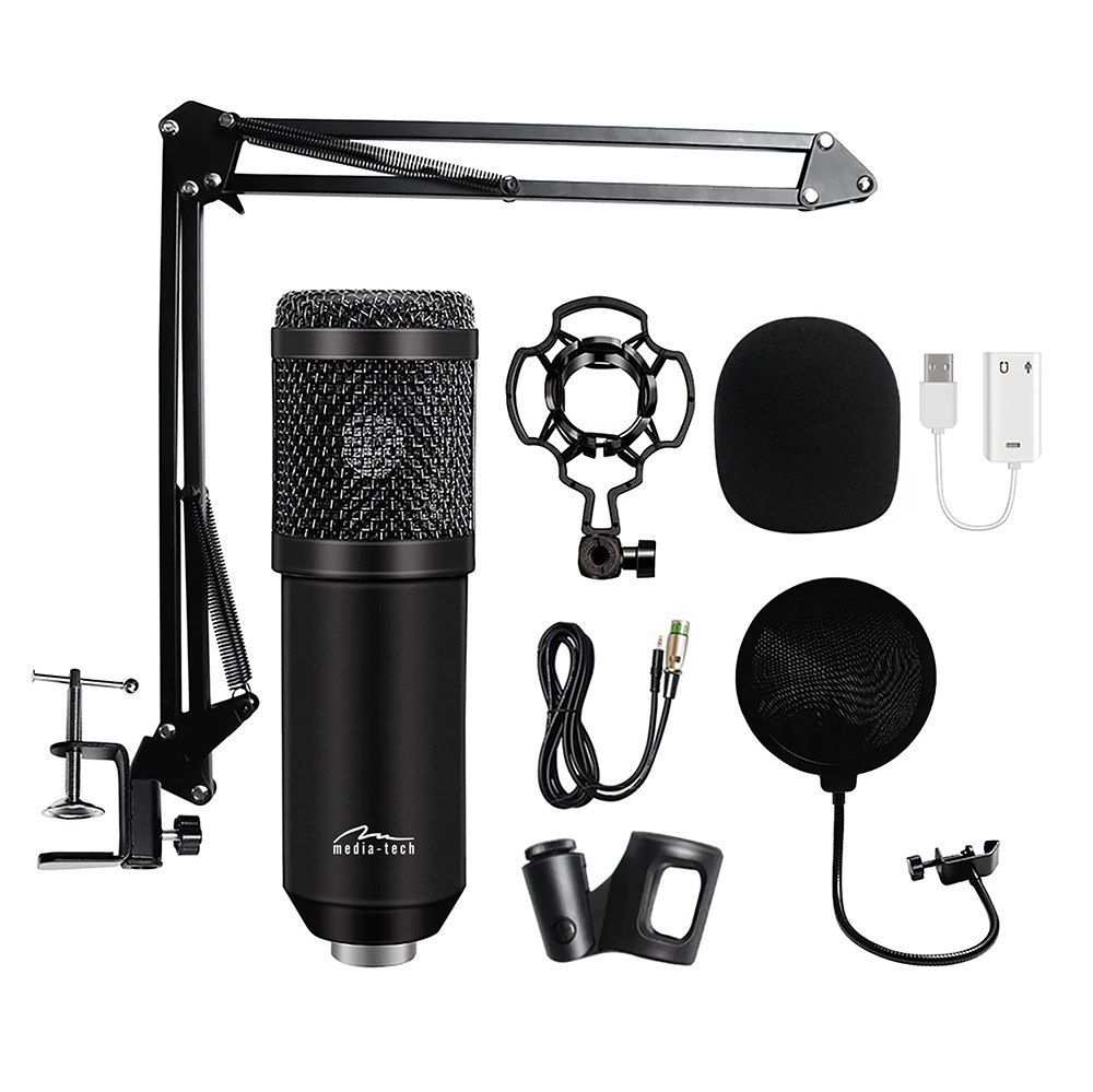 Media-Tech MT397K Studio and Streaming Microphone Black