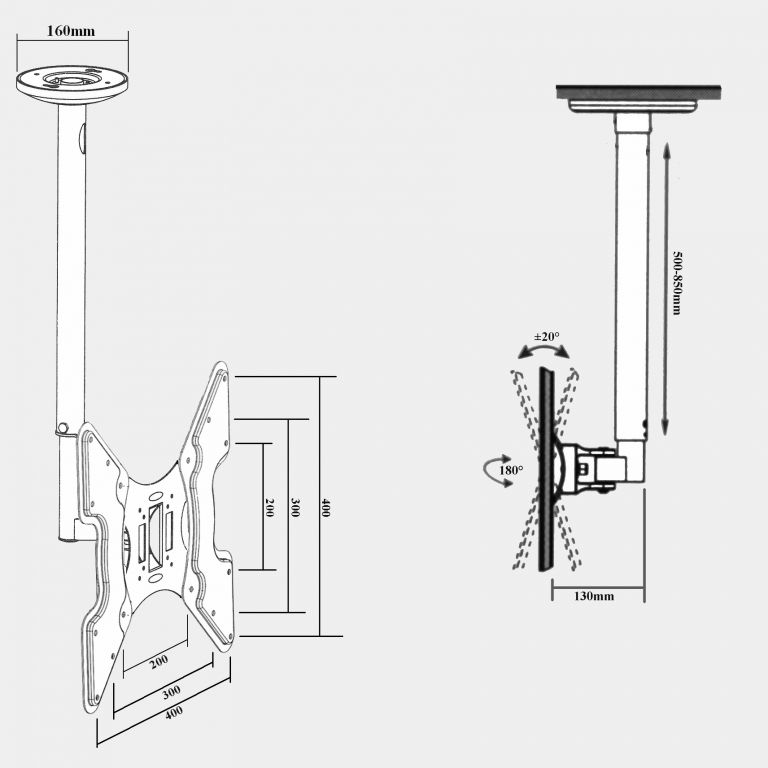 Harmantrade CM205 Ceiling Mount 32"-55" Black