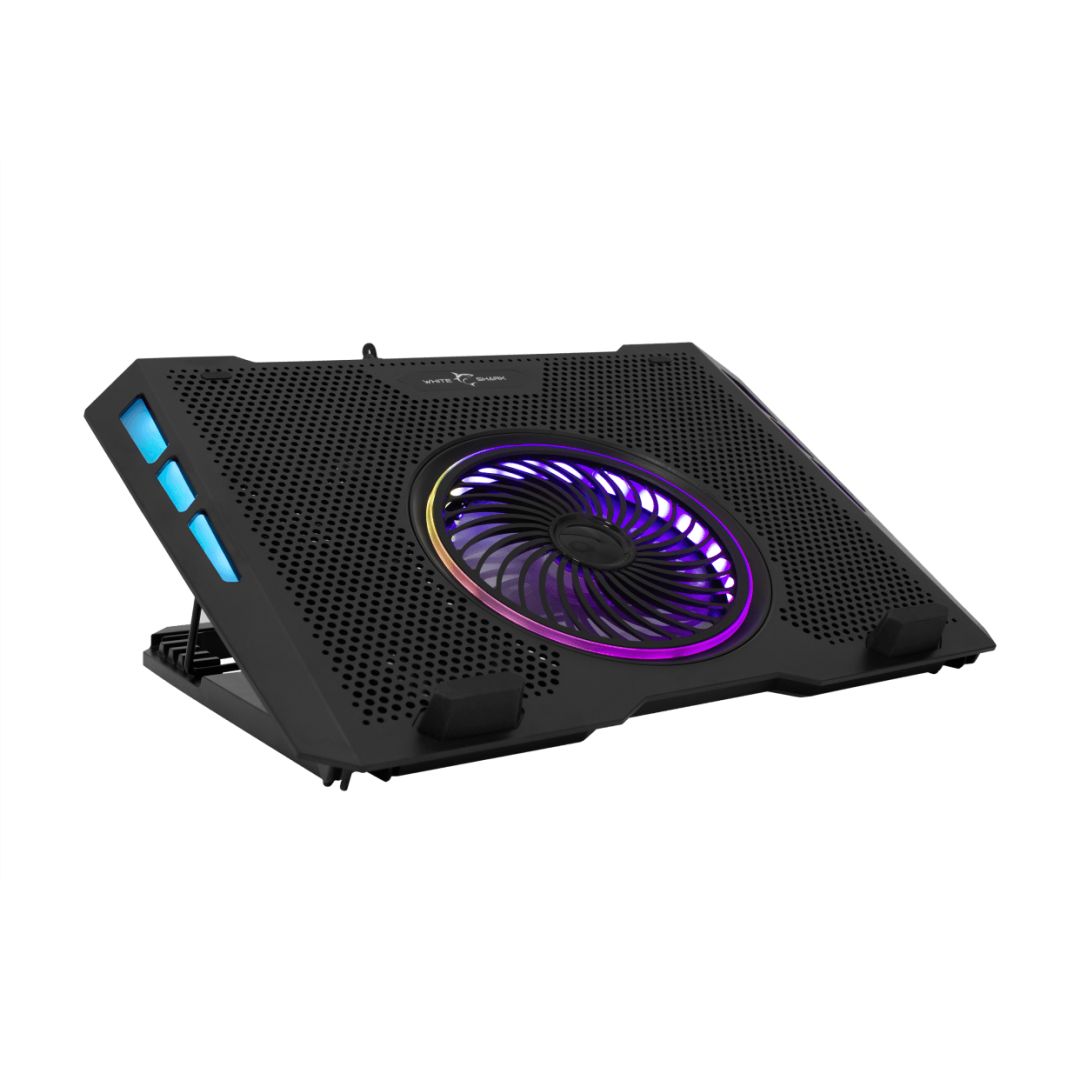 White Shark Aurora 5-Fan Laptop Cooling Pad Black