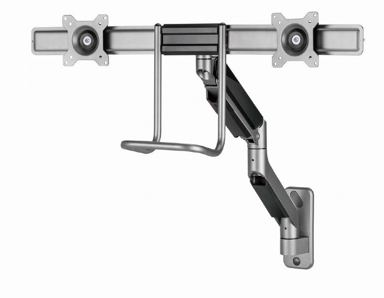 Gembird MA-WA2-02 Adjustable wall 2-display mounting arm, 17”-32” Black