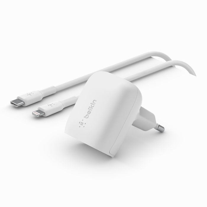 Belkin BoostCharge 20W USB-C Adapter with USB-C - Lightning Cable White