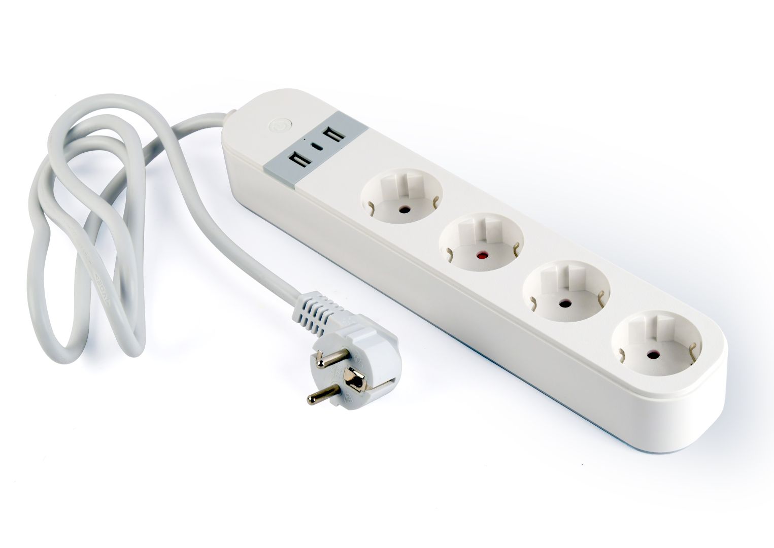 Gembird Smart power strip with USB charger 4 sockets White