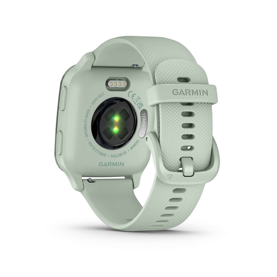 Garmin Venu Sq 2 Metallic Mint Aluminium Bezel with Cool Mint Case and Silicone Band