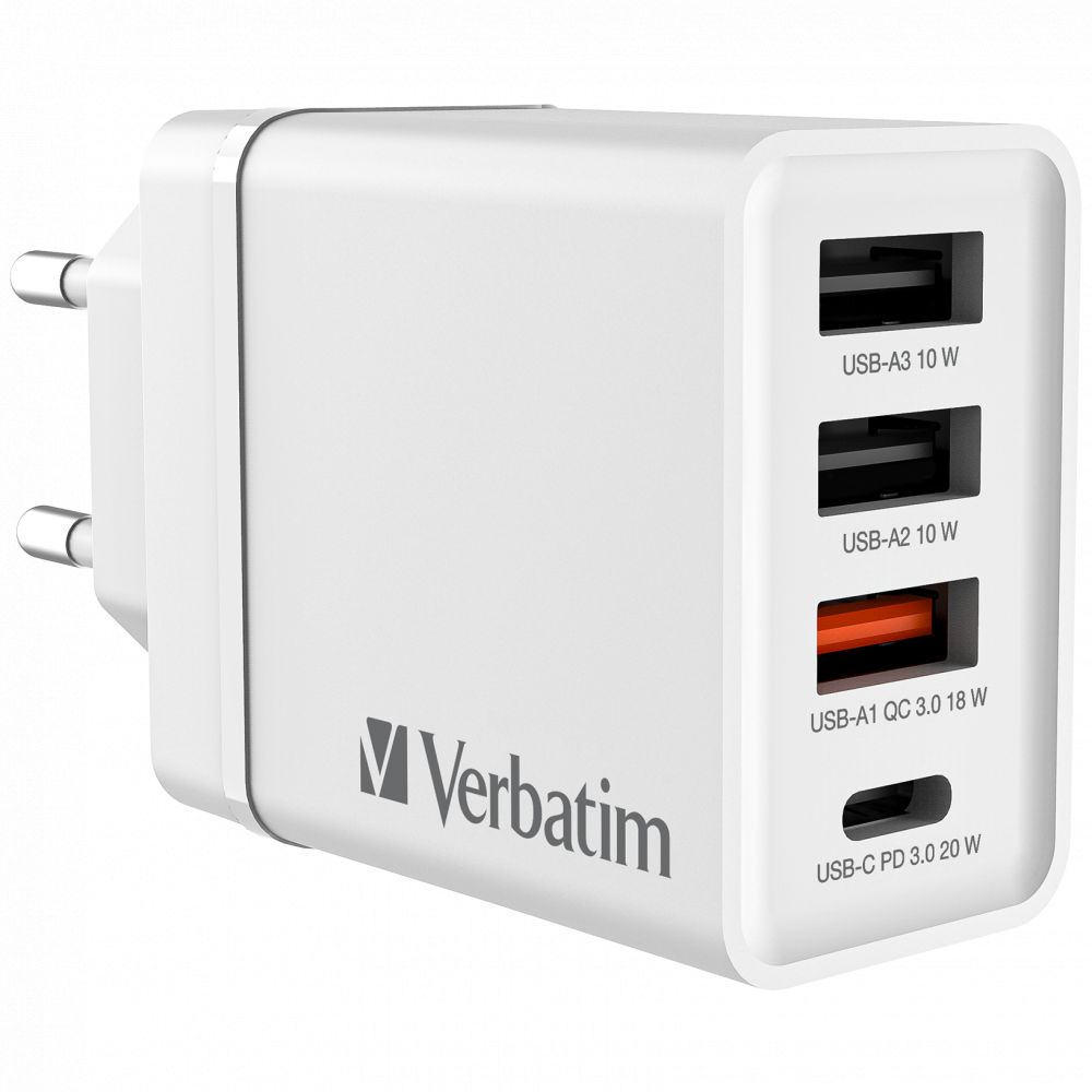 Verbatim 30W 4-Port USB Wall Charger White