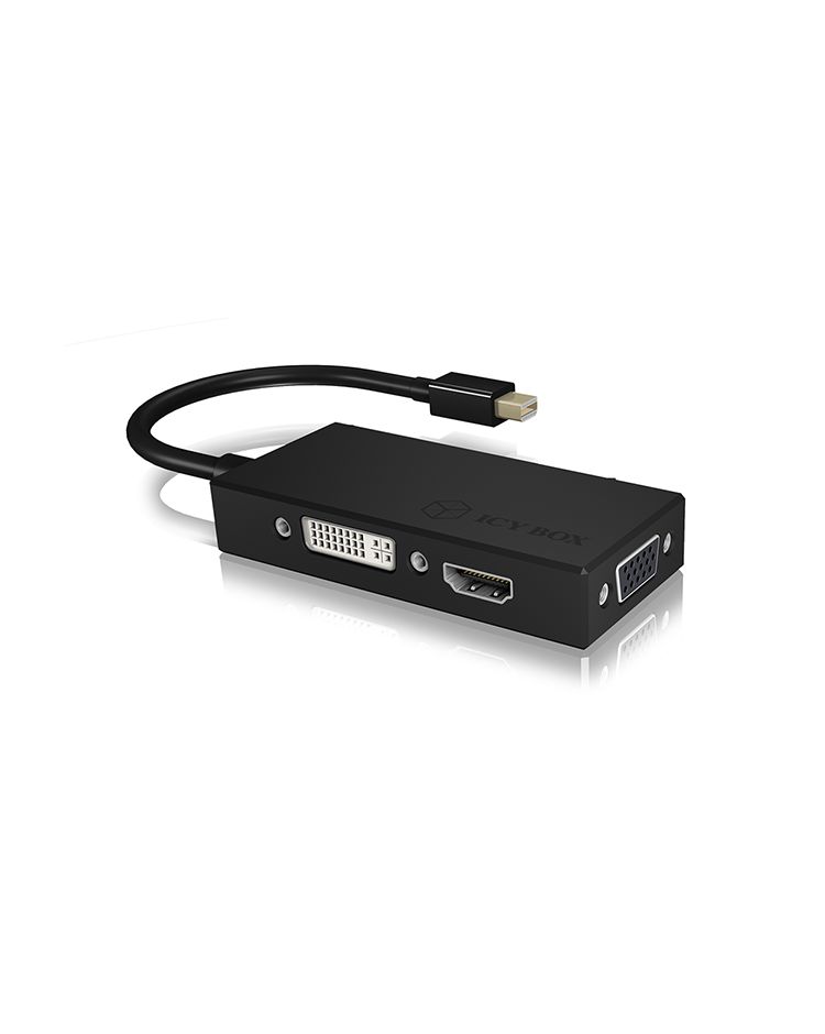 Raidsonic IcyBox IB-AC1032 3-in-1 MiniDisplayPort to HDMI / DVI-D / VGA adapter Black