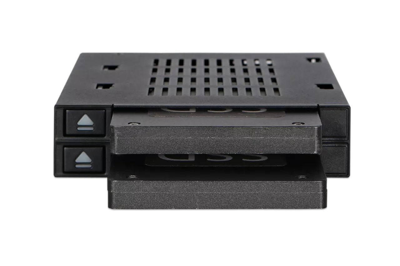 IcyDock flexiDOCK MB522SP-B Dual 2.5” SSD Dock Trayless Hot-Swap SATA / SAS Mobile Rack for Ext 3.5” Bay