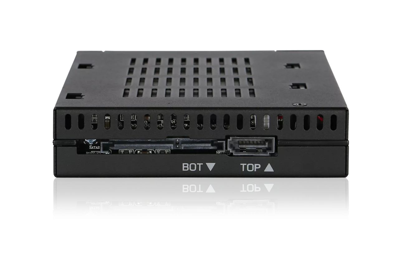 IcyDock flexiDOCK MB522SP-B Dual 2.5” SSD Dock Trayless Hot-Swap SATA / SAS Mobile Rack for Ext 3.5” Bay