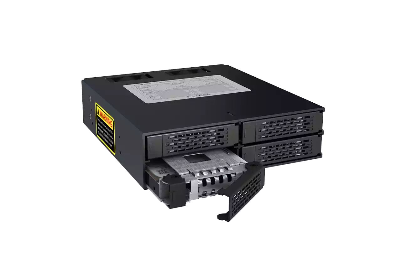 IcyDock ToughArmor MB994SP-4S Rugged Full Metal 4 Bay 2.5" SAS/SATA HDD & SSD Backplane Cage for External 5.25" Bay