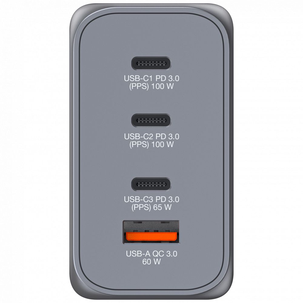 Verbatim 200W 4-Port GaN Wall Charger Grey