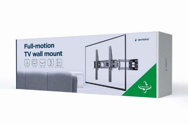 Gembird WM-55ST-03 TV wall mount (full-motion) 32”-55” Black