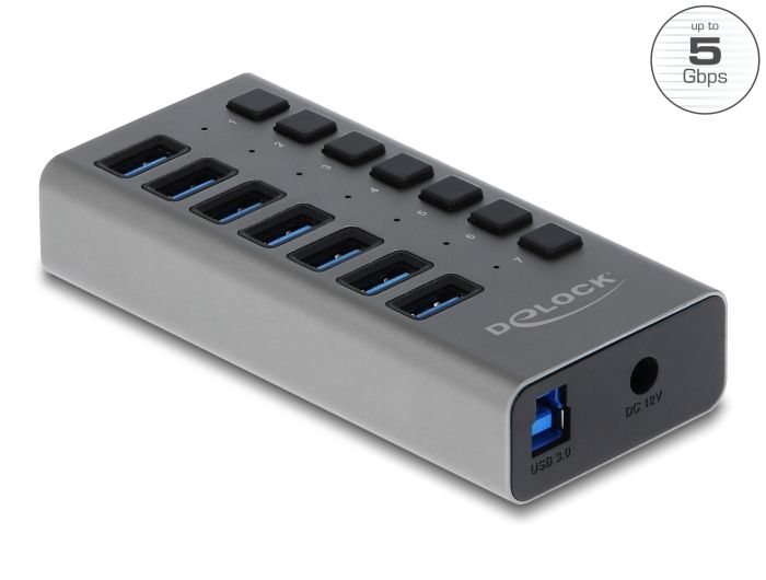 Xiaomi External USB 5 Gbps HUB with 7 Ports + Switch Grey