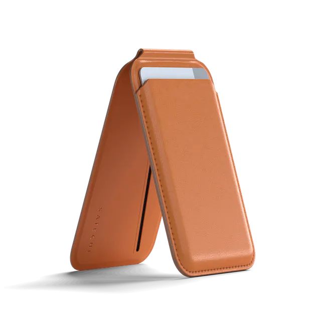 Satechi Vegan-Leather Magnetic Wallet Stand (iPhone 12/13/14/15 all models) Orange