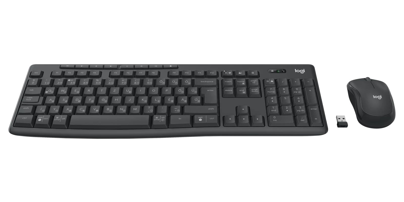 Logitech MK370 Wireless billentyűzet + optikai egér Black HU