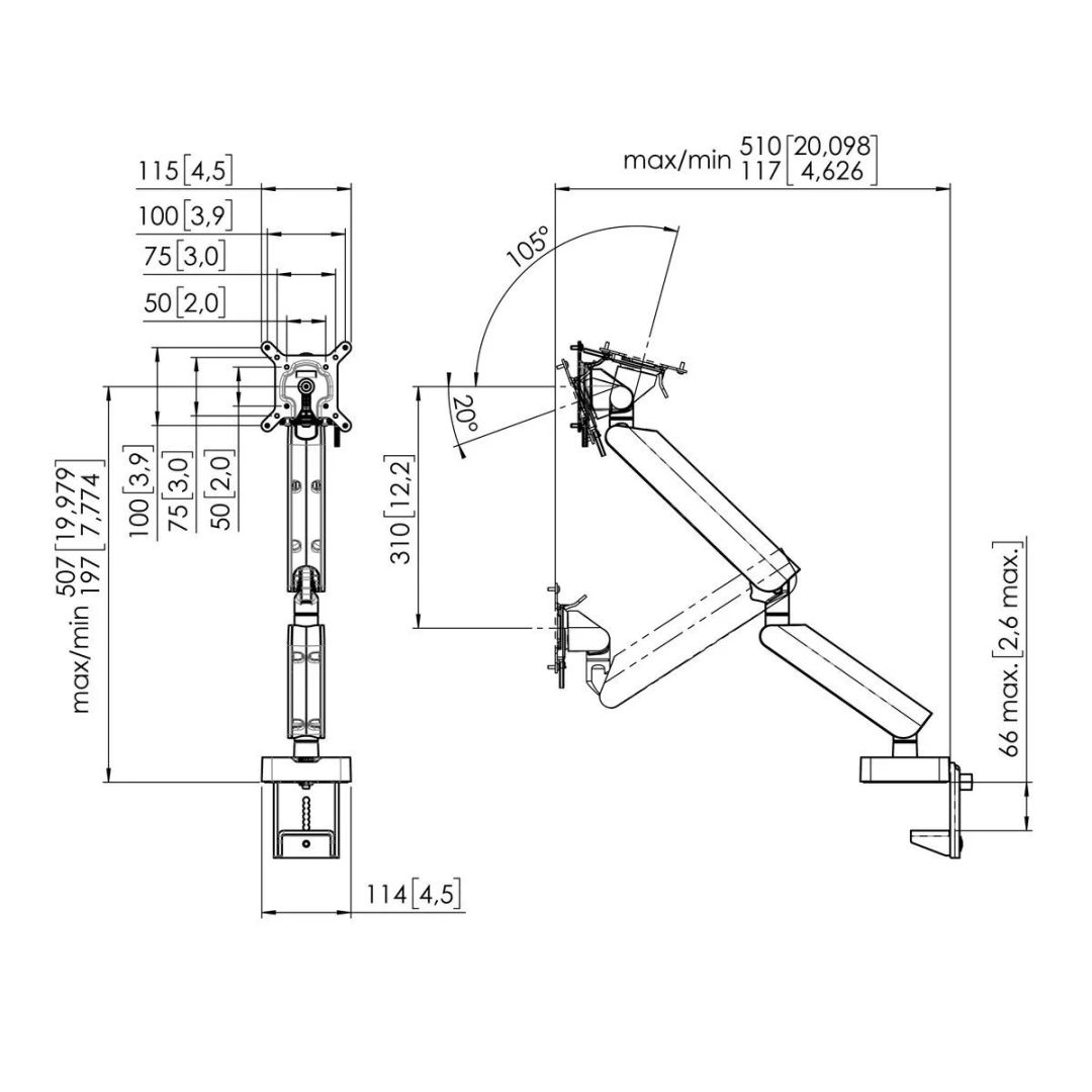 Vogel's MOMO 4138 Monitor Arm Motion Plus White