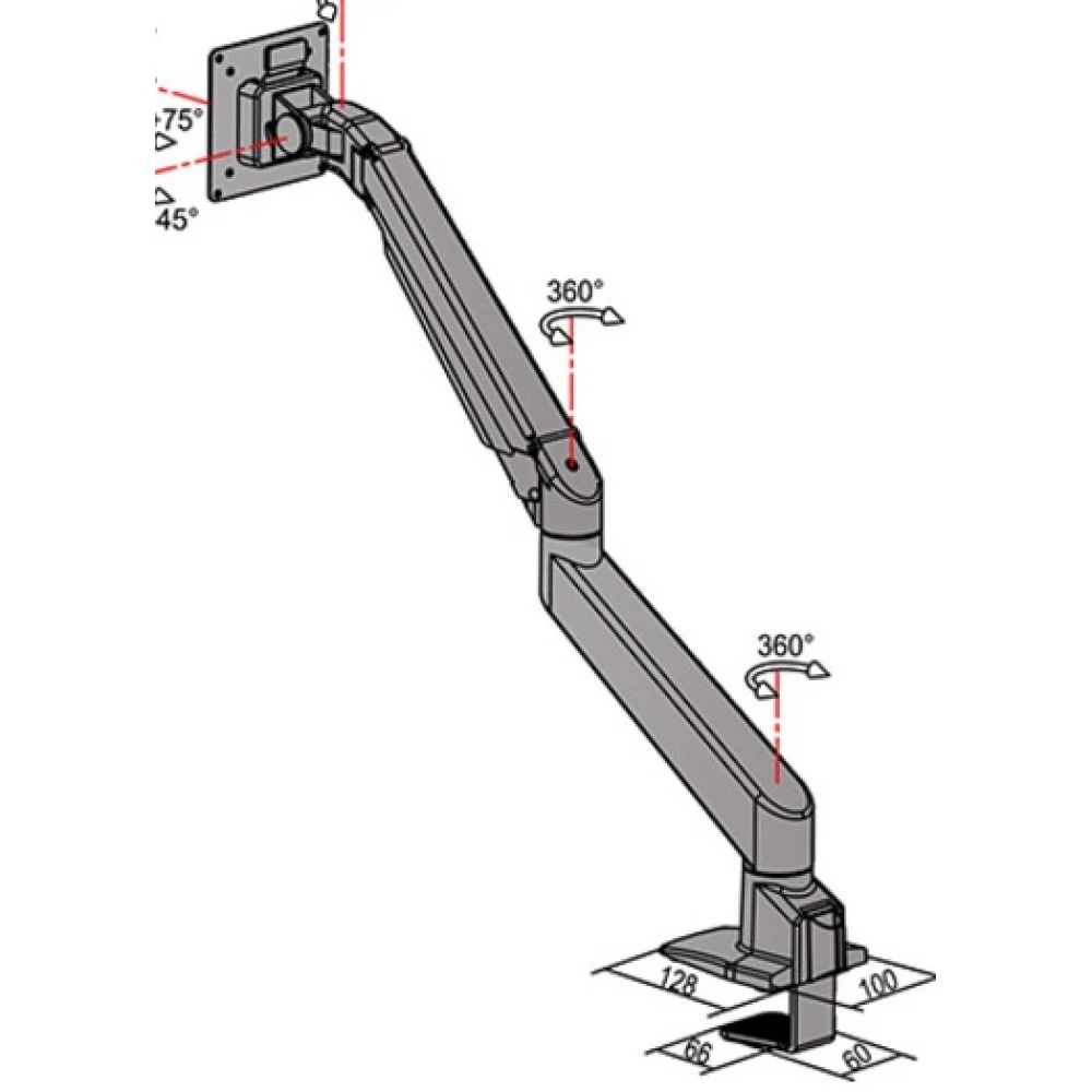 Multibrackets M VESA Gas Lift Arm Single 15"-34" Black