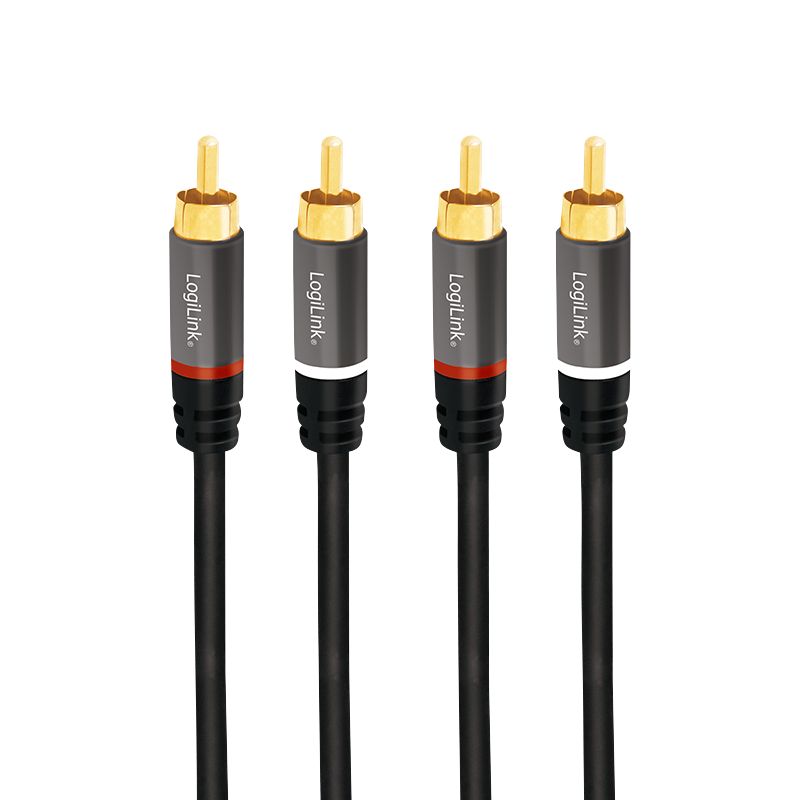 Logilink Audio cable 2x RCA/M to 2x RCA/M metal 0,5m Black