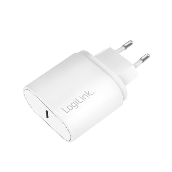 Logilink USB power socket adapter 1x USB-C (PD) 20W oval White