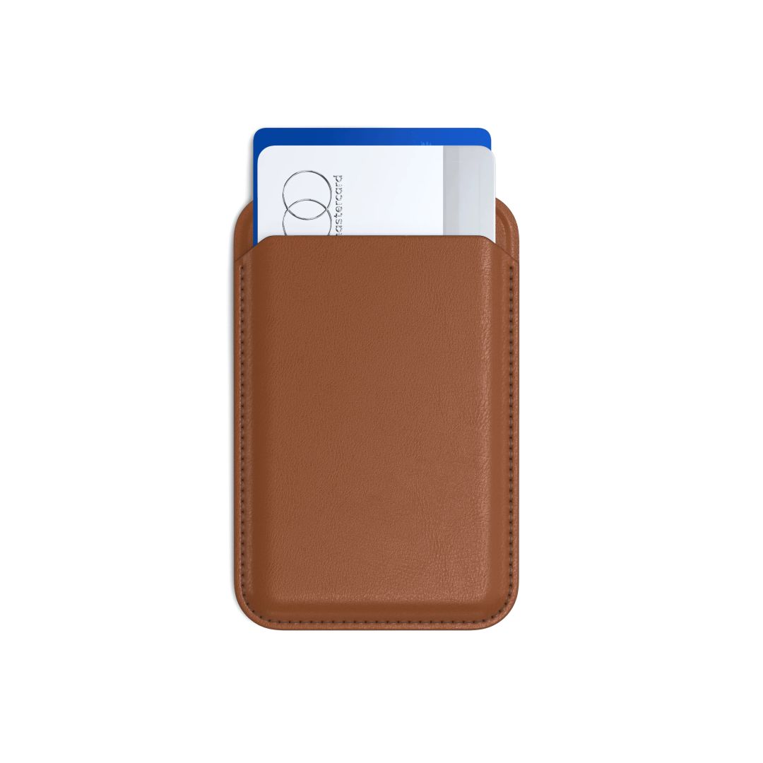 Satechi Vegan-Leather Magnetic Wallet Stand (iPhone 12/13/14/15 all models) Brown