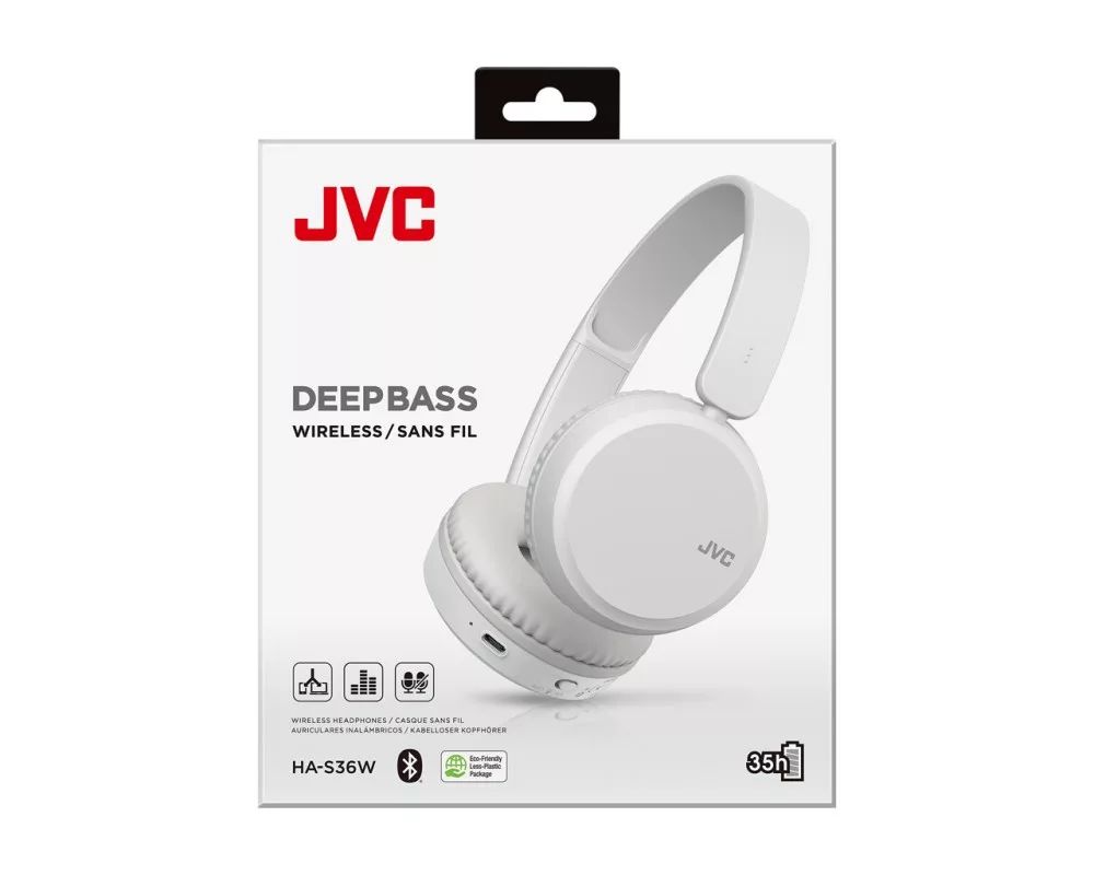 JVC HA-S36W Foldable Bluetooth on-ear Headphones White