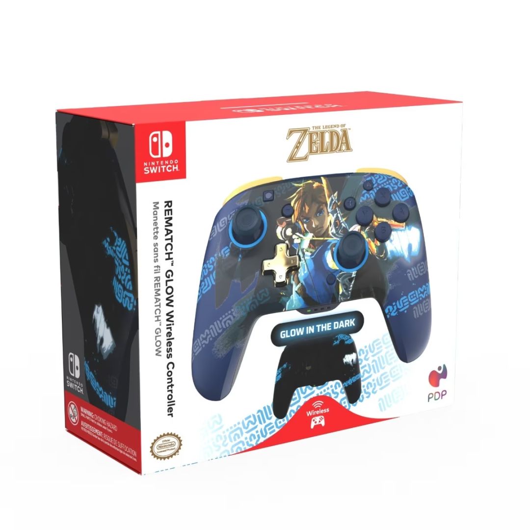 PDP Rematch Glow Wireless Gamepad Zelda: Link Hero Glow in the Dark