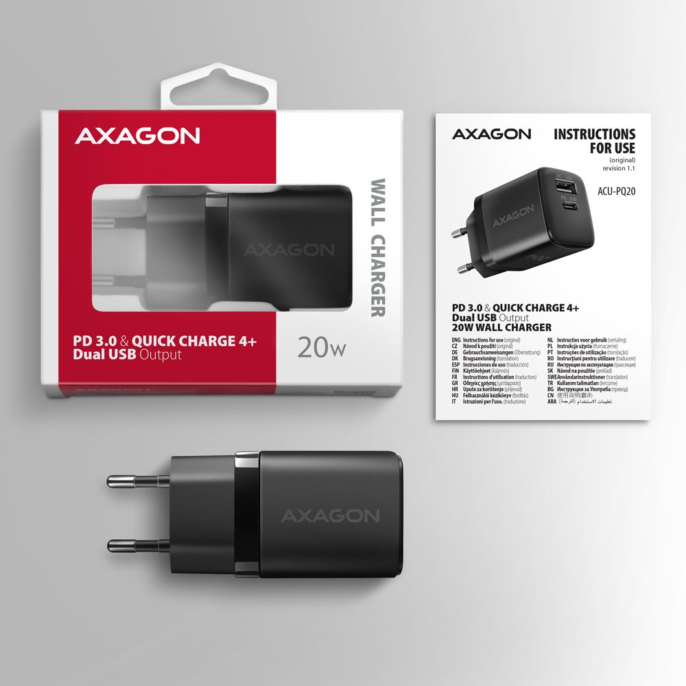 AXAGON ACU-PQ20 Black