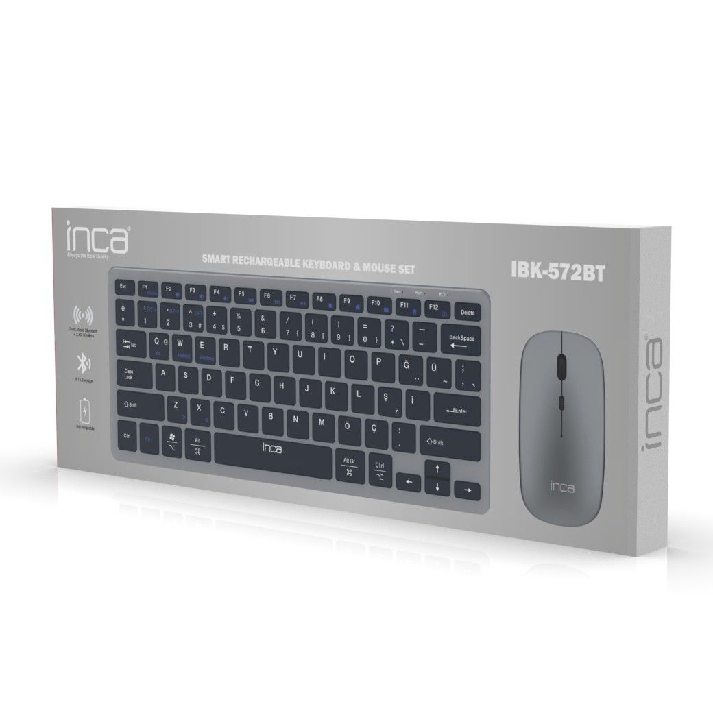 INCA IBK-572BT Wireless Keyboard & Mouse Grey US