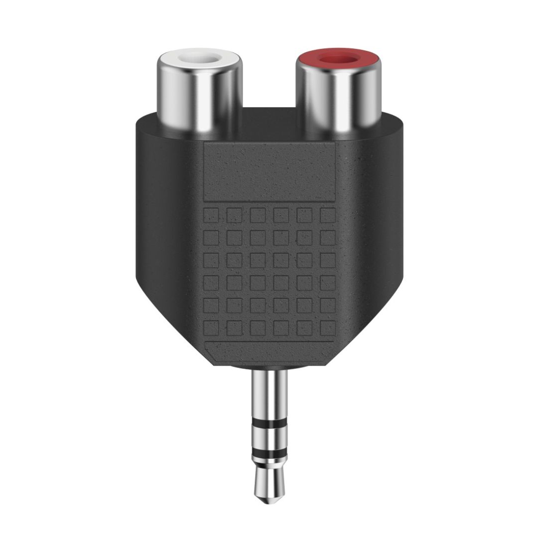 Hama Adapter Sztereo 3,5mm Jack Dugó - 2RCA Alj Black