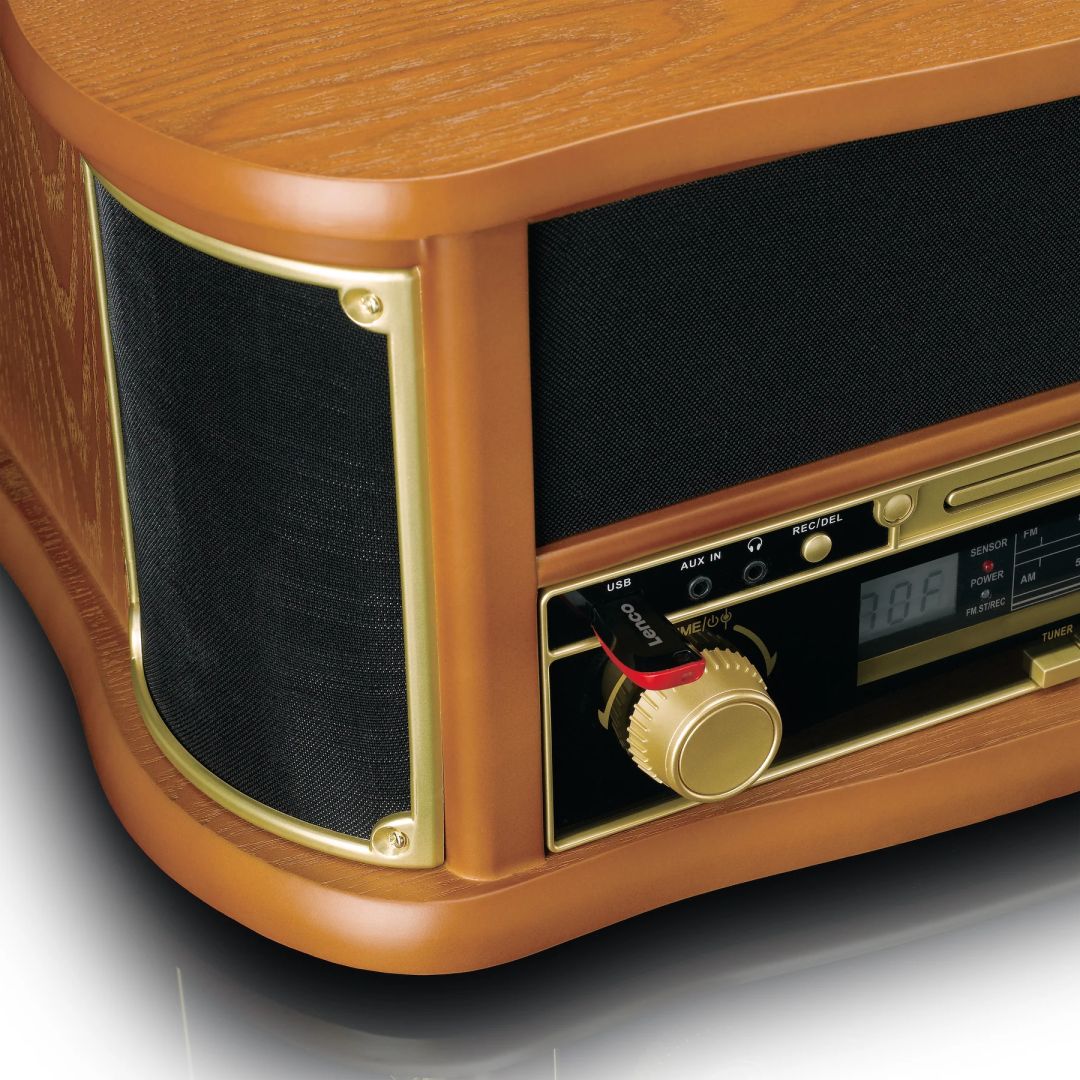 Lenco TCD-2551 Retro Turntable with Bluetooth Wood