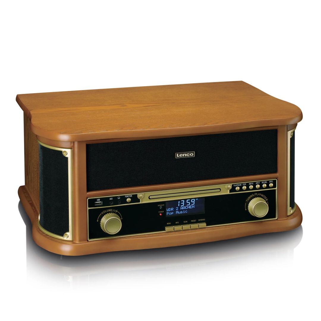 Lenco TCD-2571 Retro Turntable with Bluetooth Wood