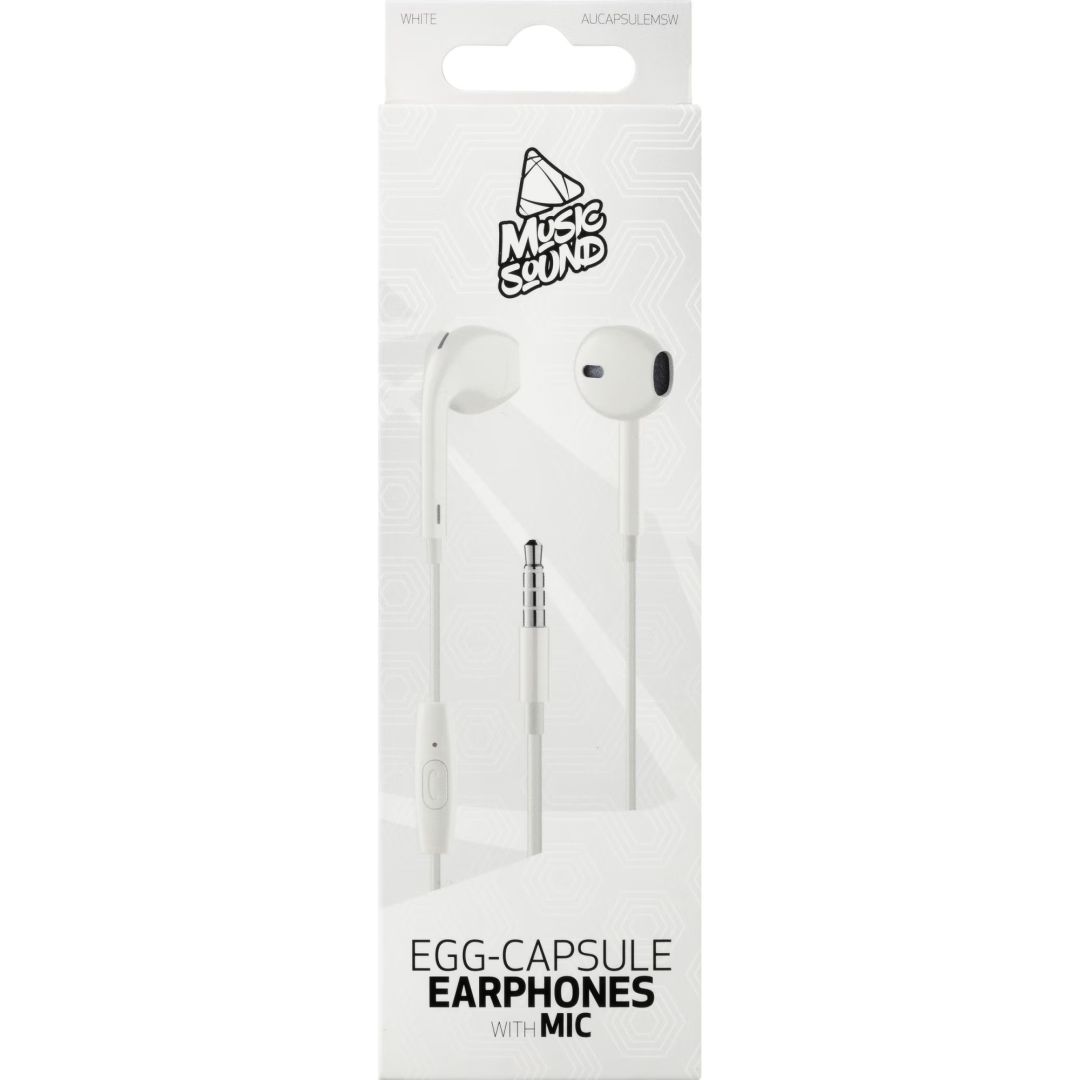 MUSICSOUND Wired Headphones White