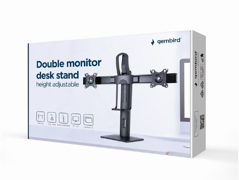 Gembird MS-D2-01 Double monitor desk stand height adjustable