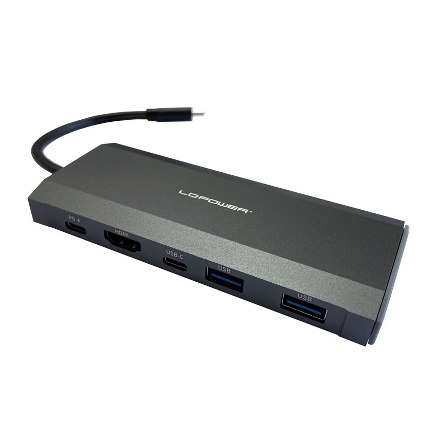 LC Power LC-HUB-C-MULTI-7-M2 USB hub/M.2 SSD enclosure Black