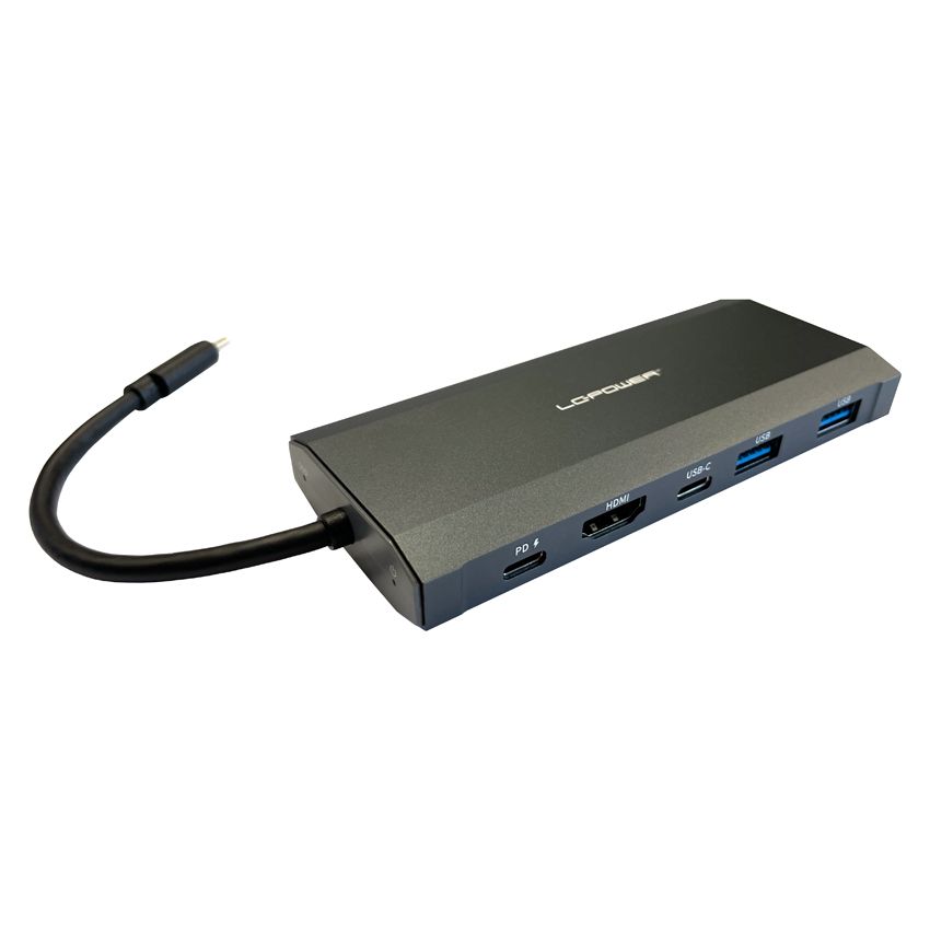 LC Power LC-HUB-C-MULTI-7-M2 USB hub/M.2 SSD enclosure Black