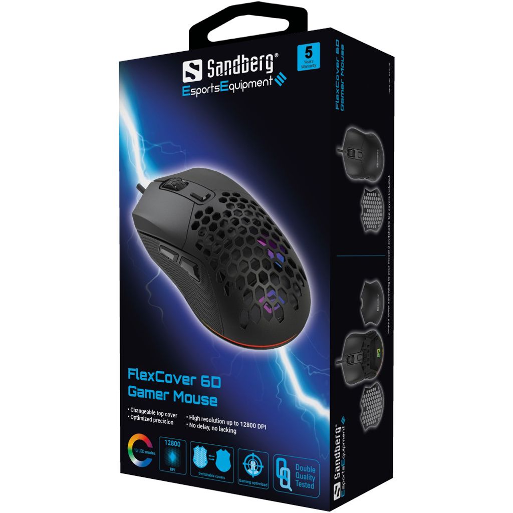 Sandberg FlexCover 6D Gamer mouse Black