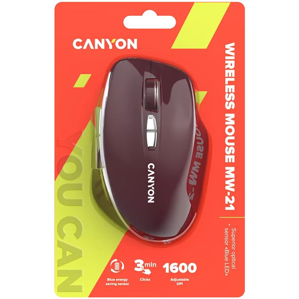 Canyon CNS-CMSW21BR Wireless mouse Burgundy Red