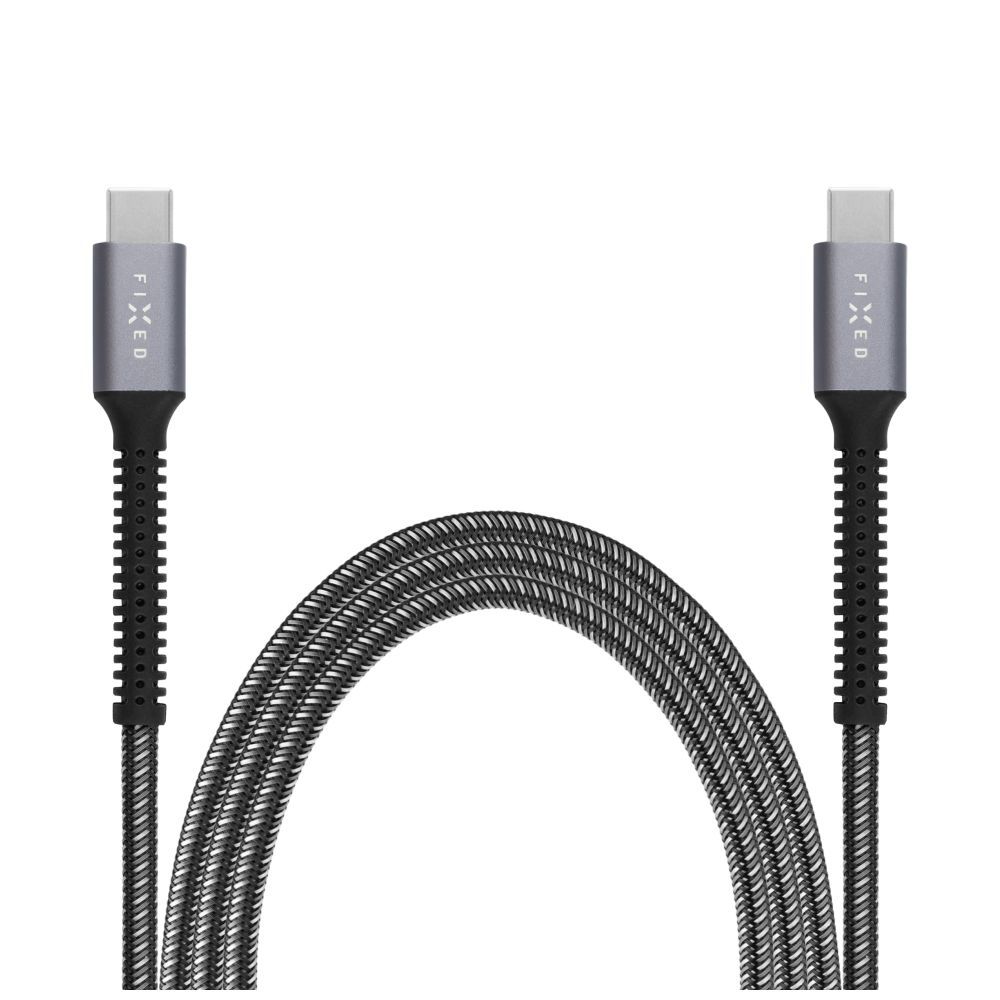 FIXED Armor Cable USB-C/USB-C 1.2 m 240W gray