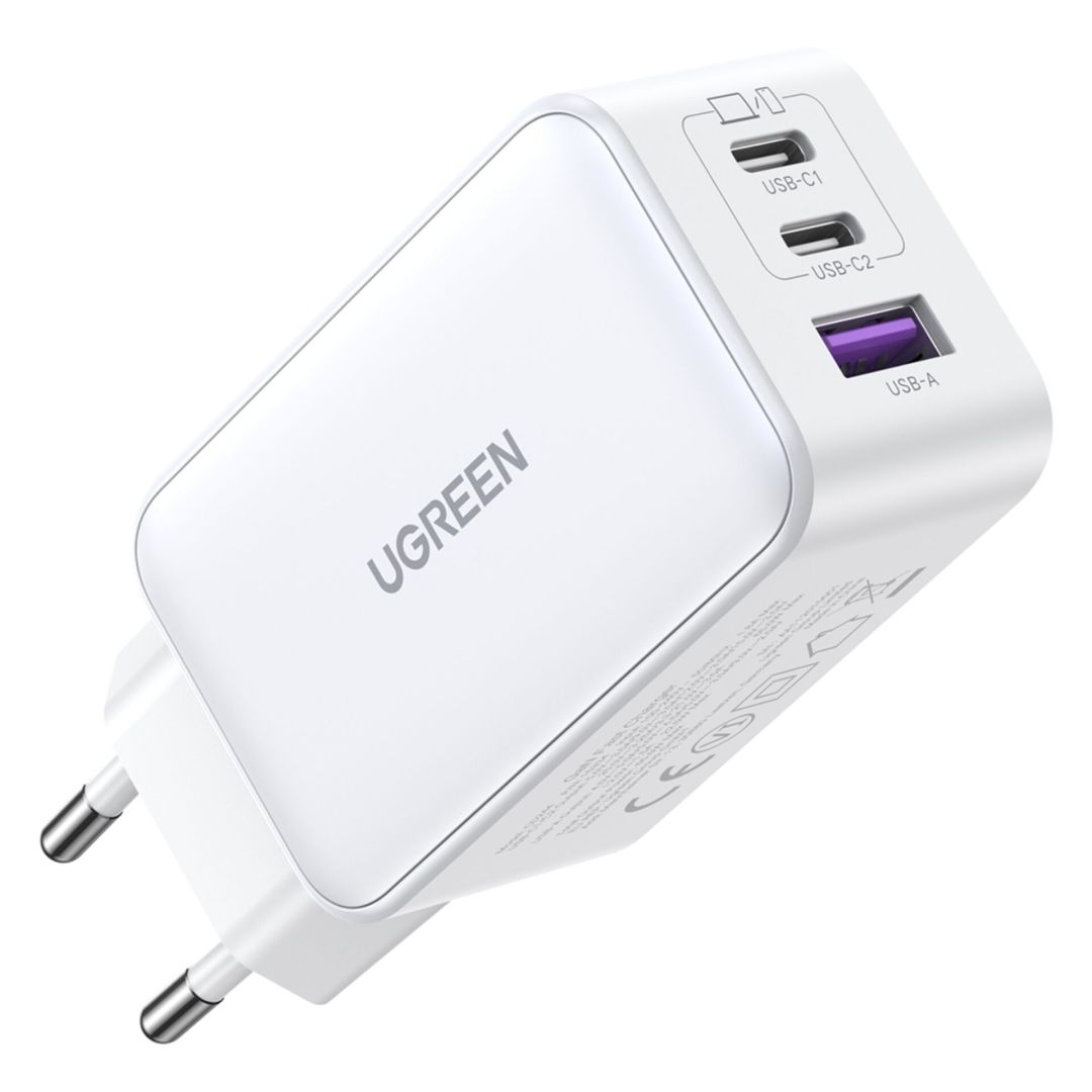 UGREEN Nexode USB-A+2*USB-C 65W GaN Tech Fast Charger White