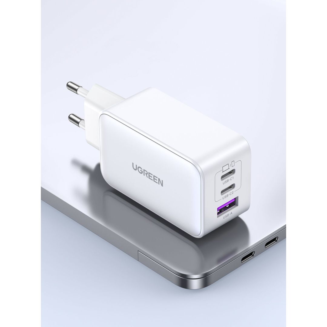 UGREEN Nexode USB-A+2*USB-C 65W GaN Tech Fast Charger White