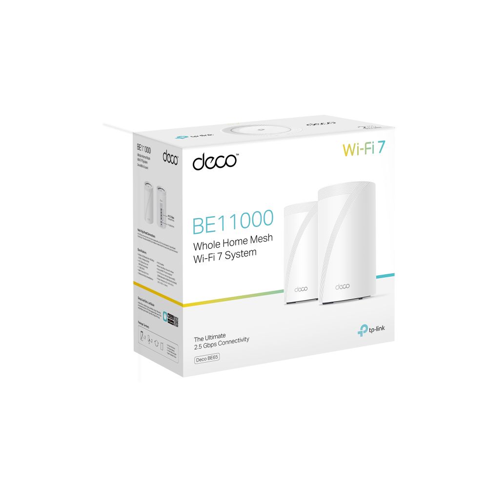 TP-Link Deco BE65 BE11000 Whole Home Mesh WiFi 7 System (2 Pack)