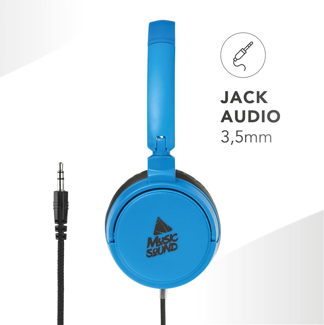 MUSICSOUND Over Ear Basic Wired Headset Blue