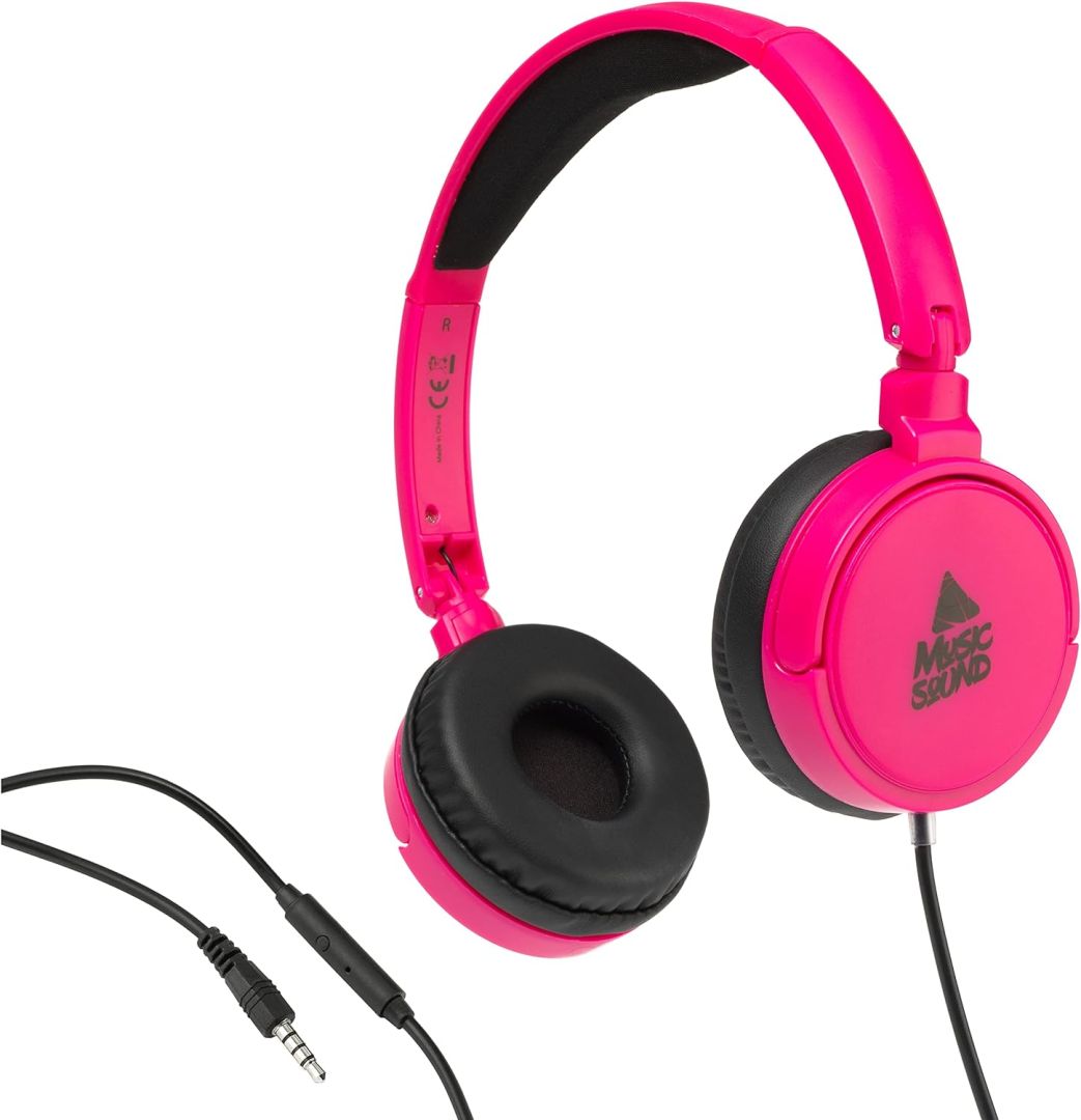 MUSICSOUND Over Ear Basic Wired Headset Pink