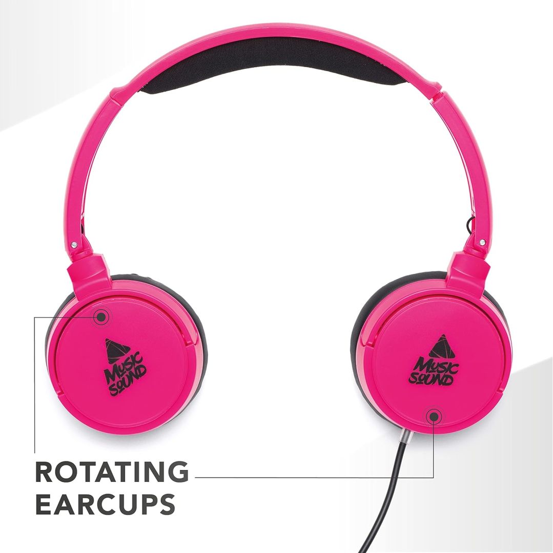 MUSICSOUND Over Ear Basic Wired Headset Pink