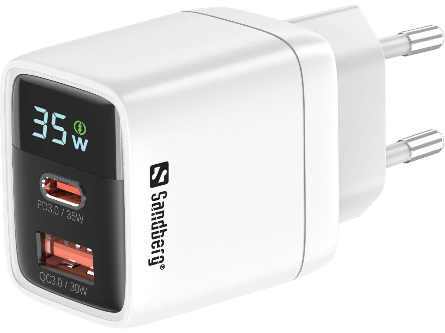 Sandberg 35W 2in1 Charger 1xUSB-C 1xUSB White