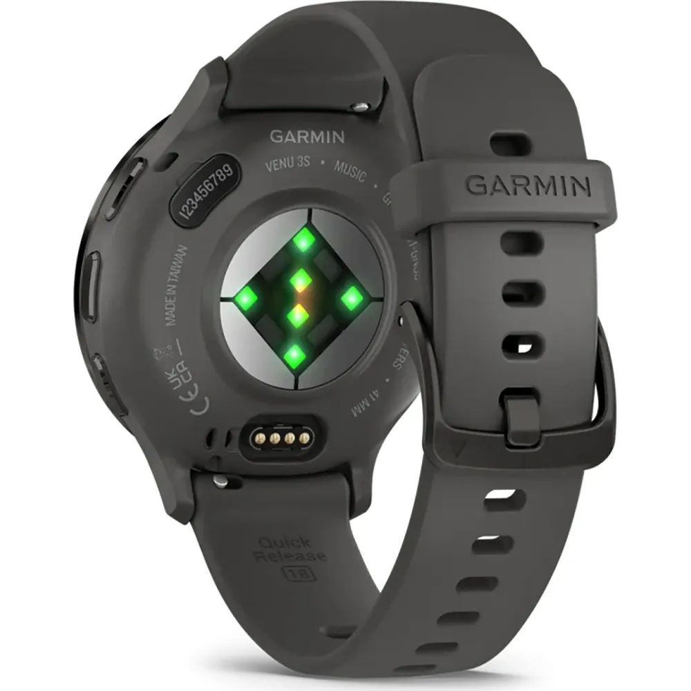 Garmin Venu 3S Slate Stainless Steel Bezel with Pebble Grey Case and Silicone Band