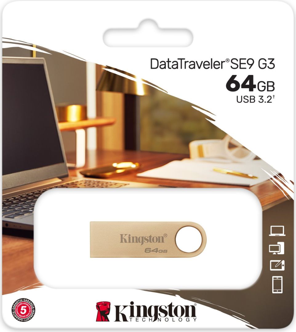 Kingston 64GB DataTraveler SE9 G3 USB3.2 Gold