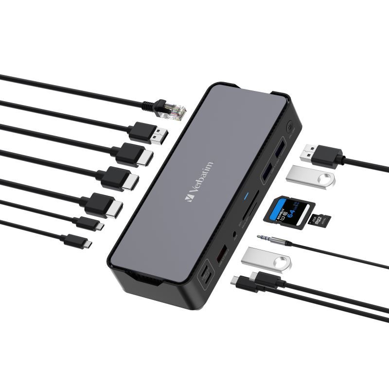 Verbatim CDS-15 USB-C Pro Docking Station 15 Port Black