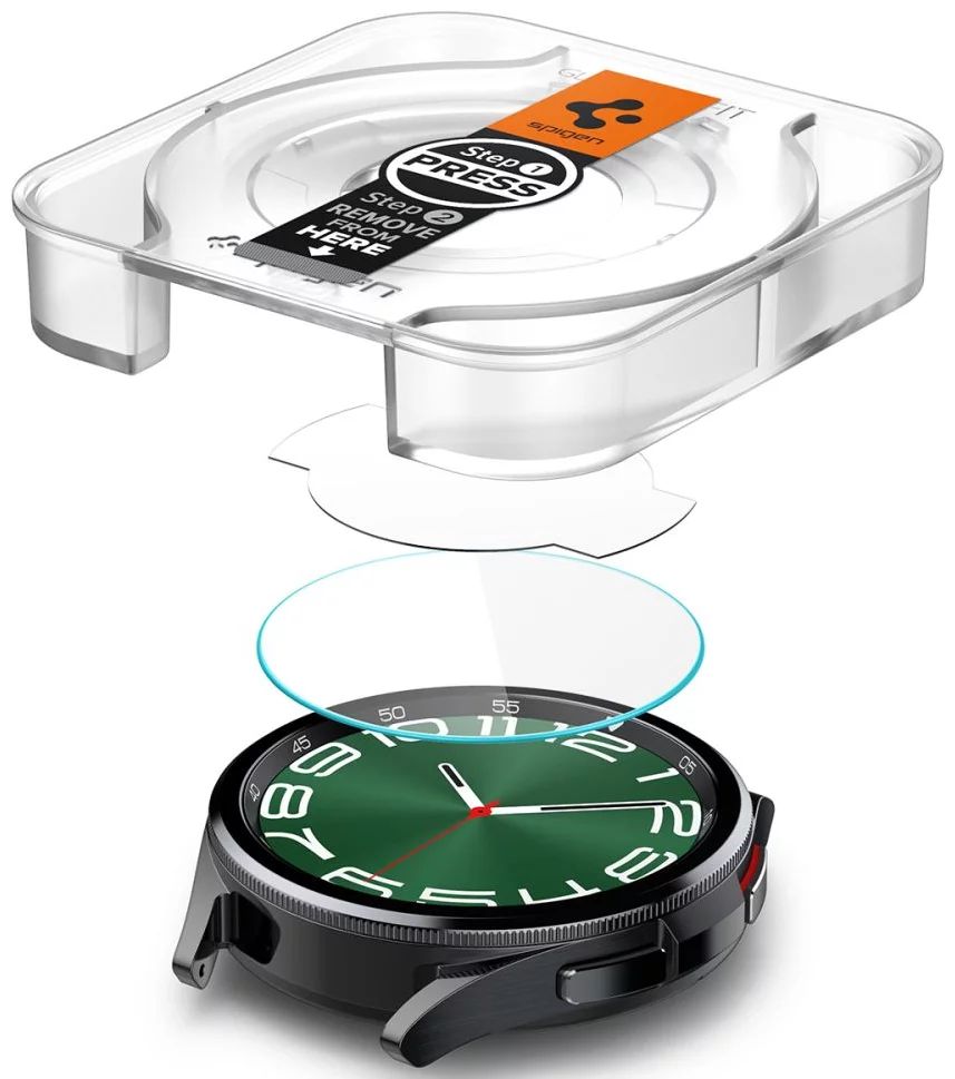 Spigen Glass tR EZ Fit 2 Pack for Samsung Galaxy Watch6 Classic 47mm