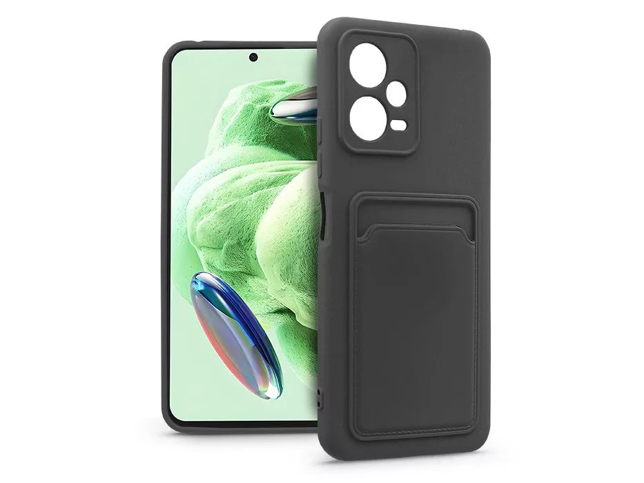 Haffner PT-6626 Xiaomi Redmi Note 12 5G/Poco X5 5G szilikon hátlap kártyatartóval Black